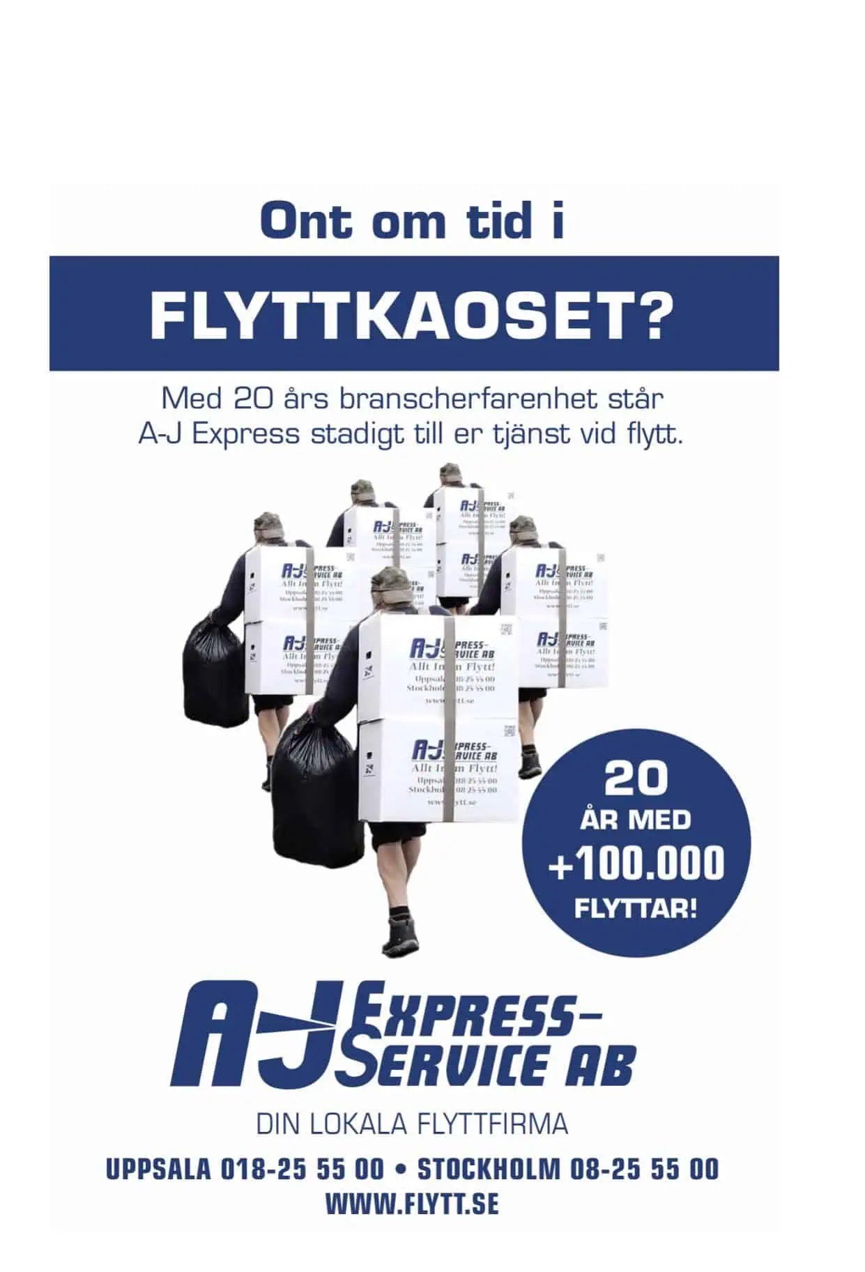 Flyttfirma med 20 års erfarenhet, erbjuder flytt- och transporttjänster i Stockholm och Uppsala.