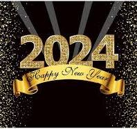 Fyrverkerier och glitter för att fira det nya året 2024.