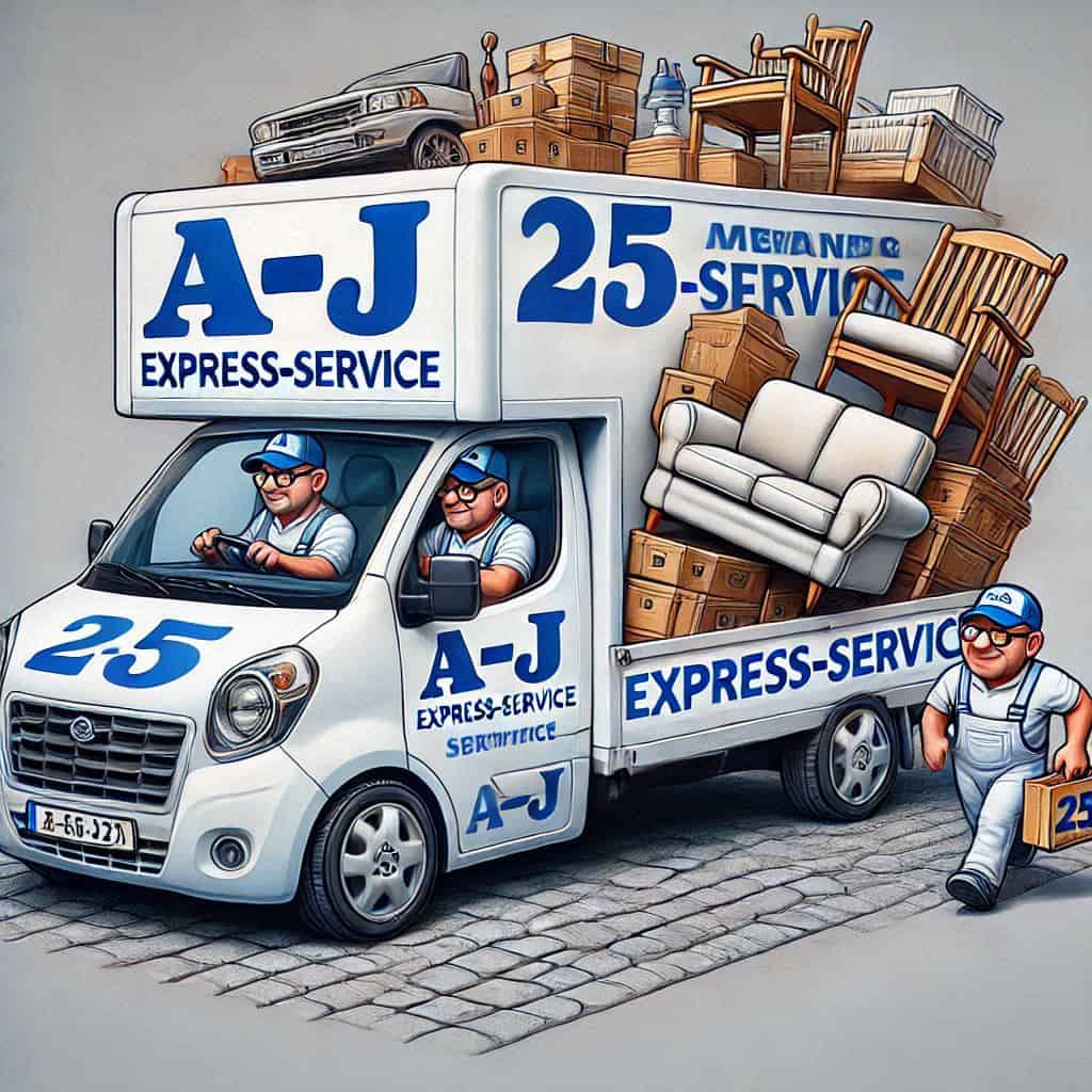 Flyttbil med flyttpersonal och möbler, flyttservice i Stockholm, Uppsala och Norrtälje.